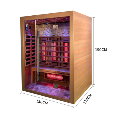 крытая твердая деревянная человека красного кедра 3 сауны Hemlock 2100W сауна длинноволновой части инфракрасной области ультракрасного сухая