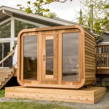 HEMLOCK Wood Custom Outdoor Dry Sauna Relaxation Health Retreat с 8 мм закаленным стеклом 220 В