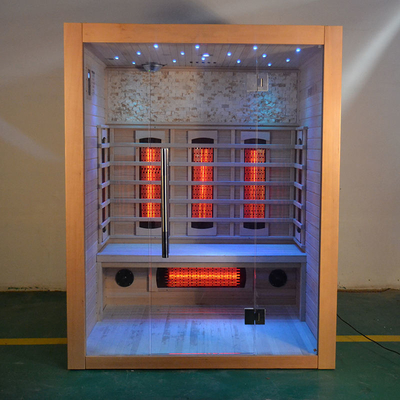 крытая твердая деревянная человека красного кедра 3 сауны Hemlock 2100W сауна длинноволновой части инфракрасной области ультракрасного сухая