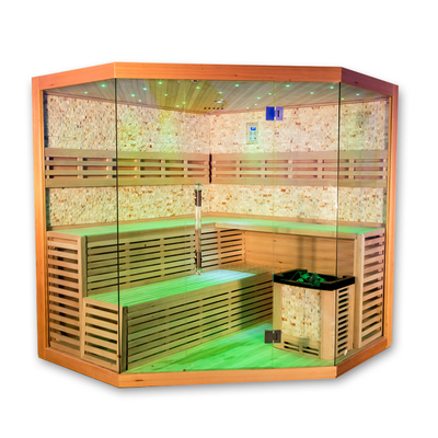 1750W Hemlock Cedar Домашняя сауна с 8 мм закаленным стеклом Компьютерная панель управления Система безопасности.