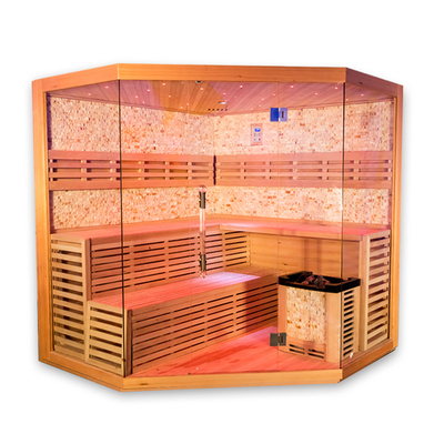 1750W Hemlock Cedar Домашняя сауна с 8 мм закаленным стеклом Компьютерная панель управления Система безопасности.