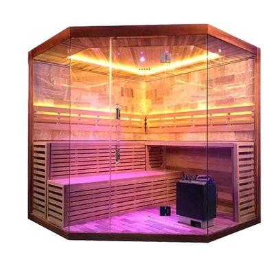1750W Hemlock Cedar Домашняя сауна с 8 мм закаленным стеклом Компьютерная панель управления Система безопасности.