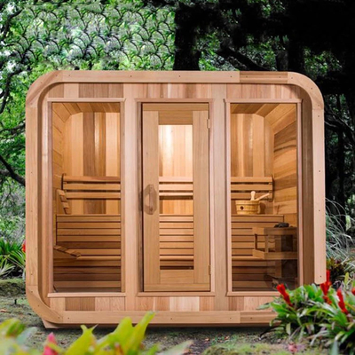 Luxury Hemlock Outdoor Dry Sauna For 5 6 Persons Регулируемая вентиляция 15-90 °C Температурный диапазон