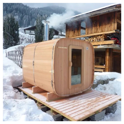 Luxury Hemlock Outdoor Dry Sauna For 5 6 Persons Регулируемая вентиляция 15-90 °C Температурный диапазон