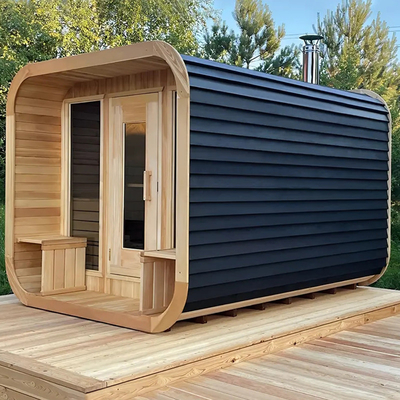 HEMLOCK Wood Custom Outdoor Dry Sauna Relaxation Health Retreat с 8 мм закаленным стеклом 220 В