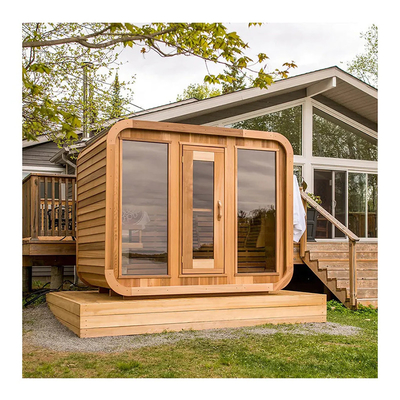 HEMLOCK Wood Custom Outdoor Dry Sauna Relaxation Health Retreat с 8 мм закаленным стеклом 220 В