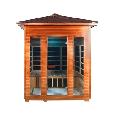 Человек твердой древесины 4 комнаты сауны Prefab сауны длинноволновой части инфракрасной области на открытом воздухе электрический